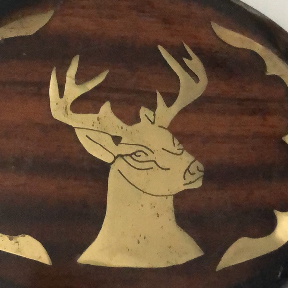 RARE Bone brass and woodgrain inlay belt buckle - Picture 4 of 4